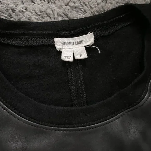 Helmut Lang Leather and Wool Pullover Sweater - Picture 4 of 5